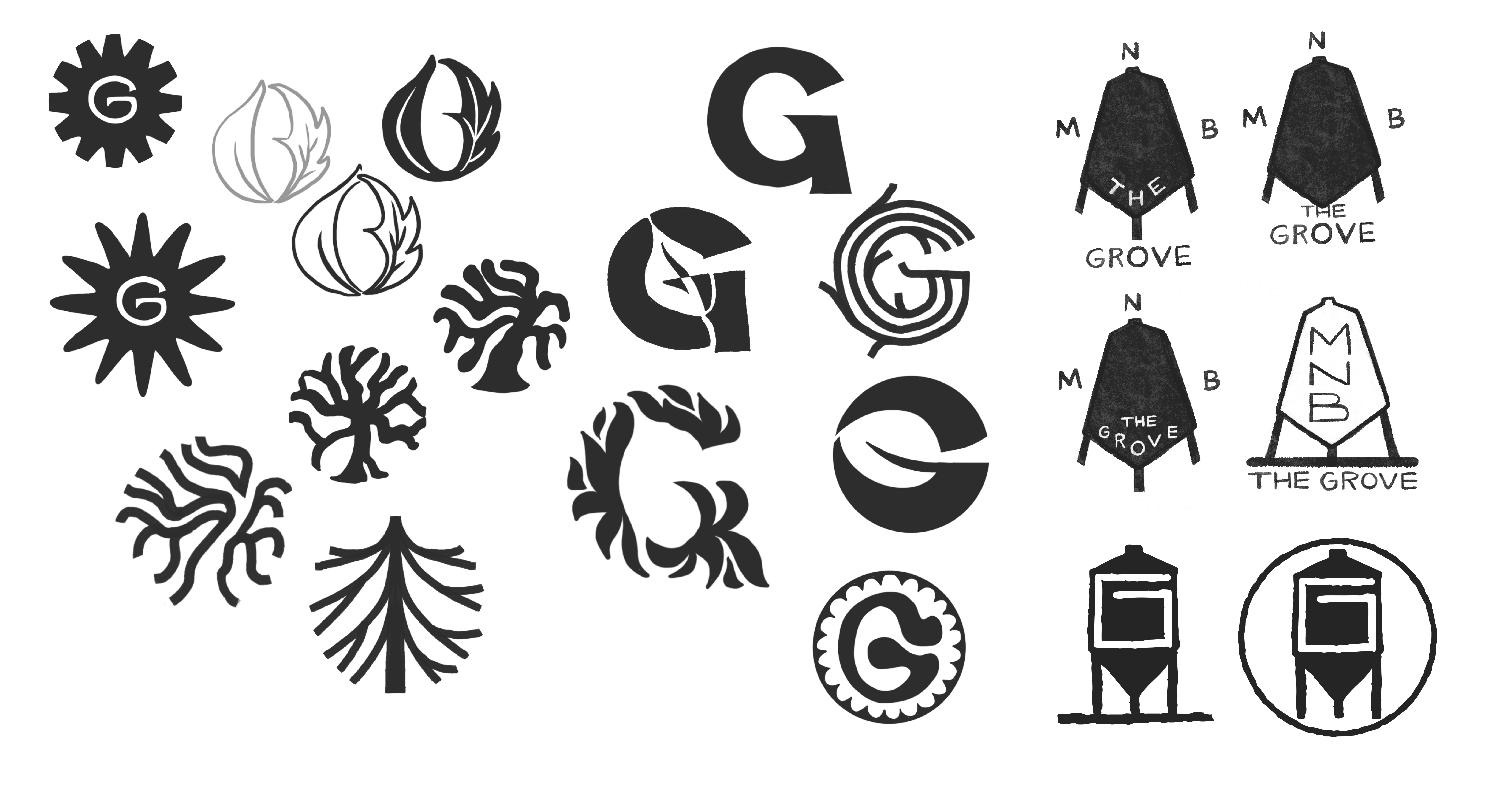 Icon ideation sketches, round 2
