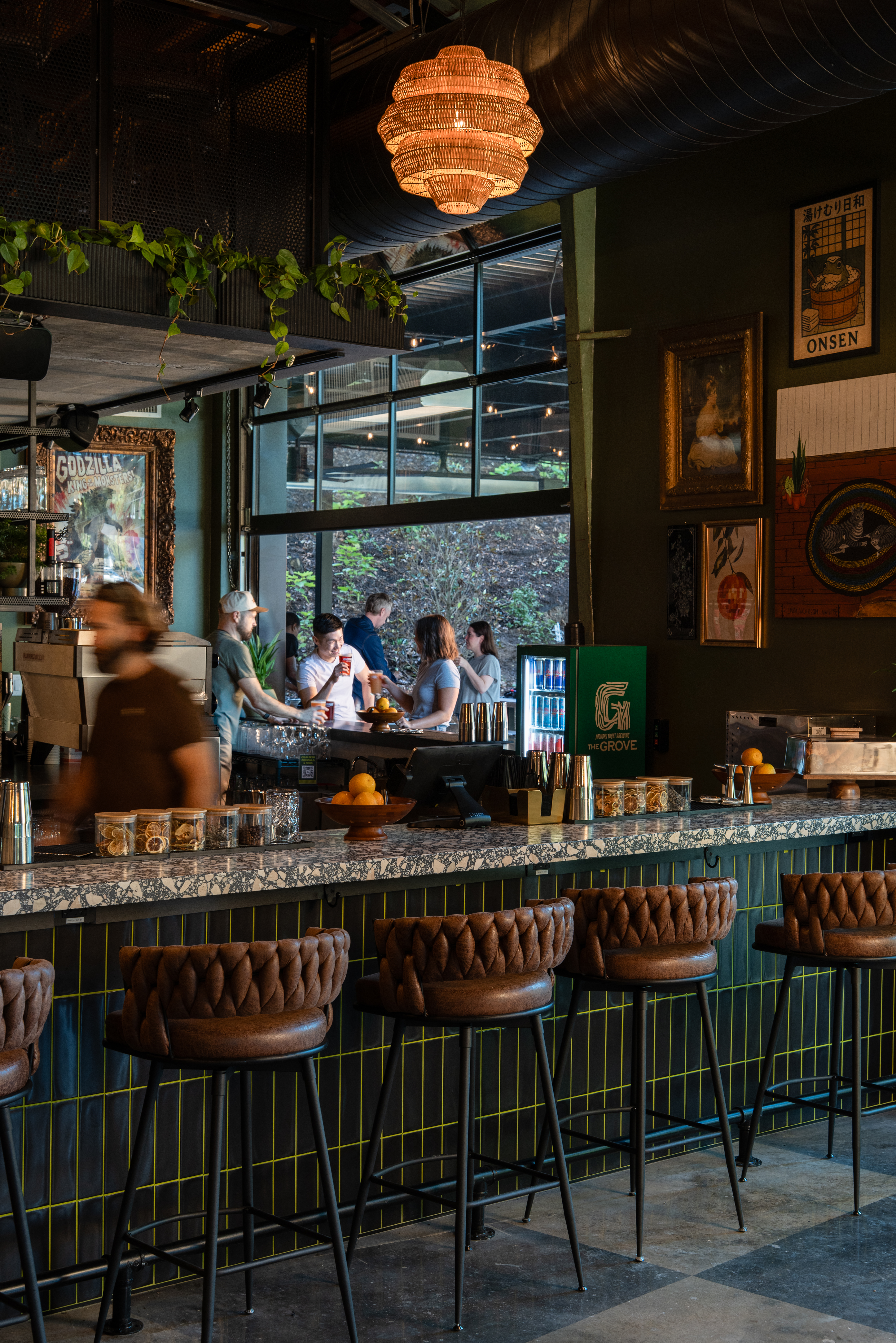 The Grove taproom interior in daylight